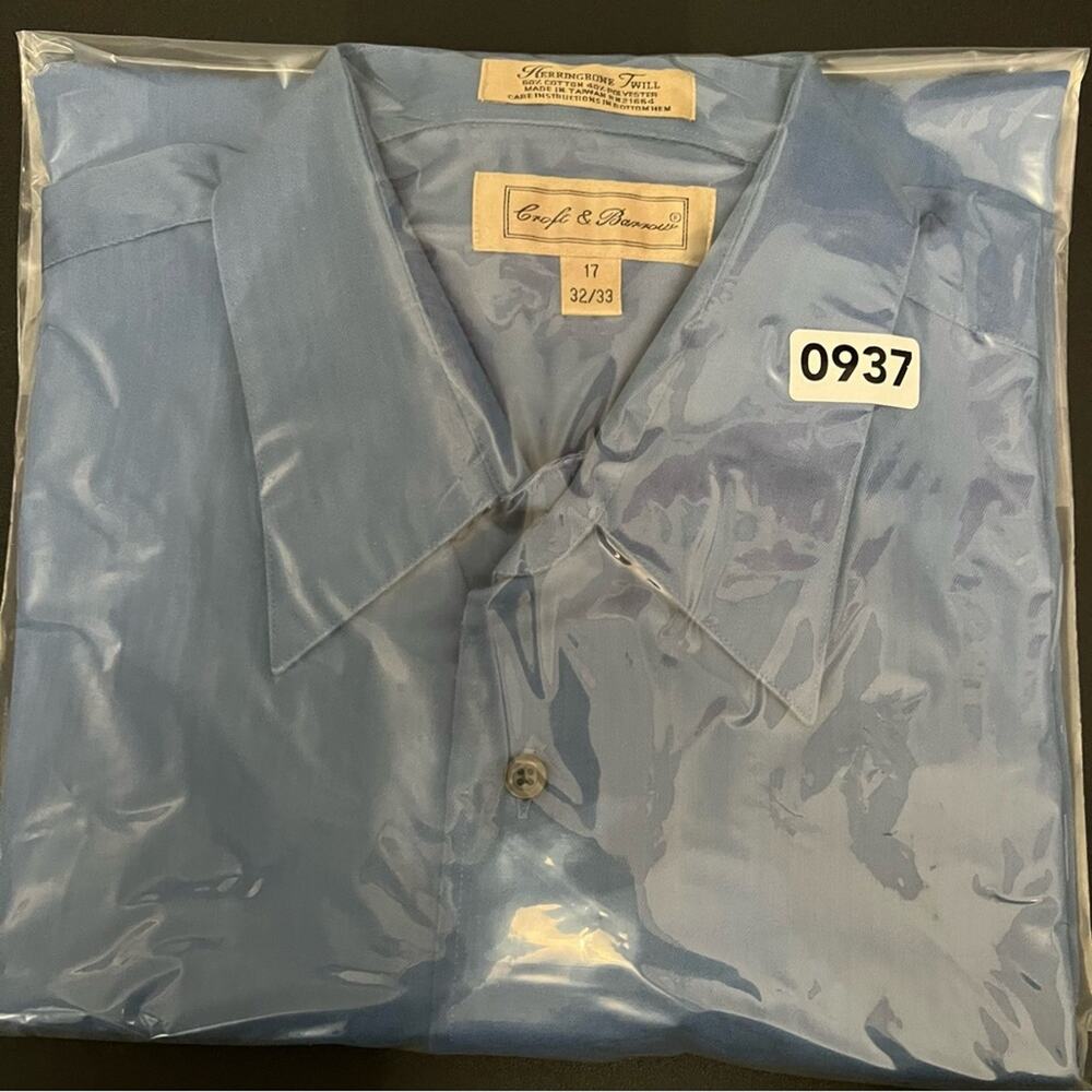 Croft & Barrow Herringbone Twill Weaved Button Down Dress Shirt | Men’s Size 17 - Picture 6 of 6